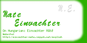 mate einvachter business card